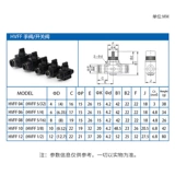 Zhengtai Pniumatic Past Connector HVFF Ручный клапан Клапан Клапан Клапан Клапан быстрый вставка пластикового клапана 4/6/8/10/12 мм