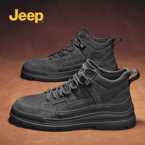 Jeep, Martens, джип, весенняя высокая обувь в английском стиле, короткие сапоги, из натуральной кожи, в британском стиле