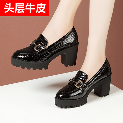 taobao agent Loafers, universal footwear high heels platform, 2023, autumn, trend of season