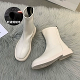 Флисовые ботинки в английском стиле, высокие сапоги на платформе, из натуральной кожи, коллекция 2021, в британском стиле