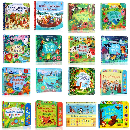 Самоуправляемая звуковая книга Usborne, оригинальная английская книжка с картинками, замечательная звуковая книга Usborne, звуки фермы, зоопарка