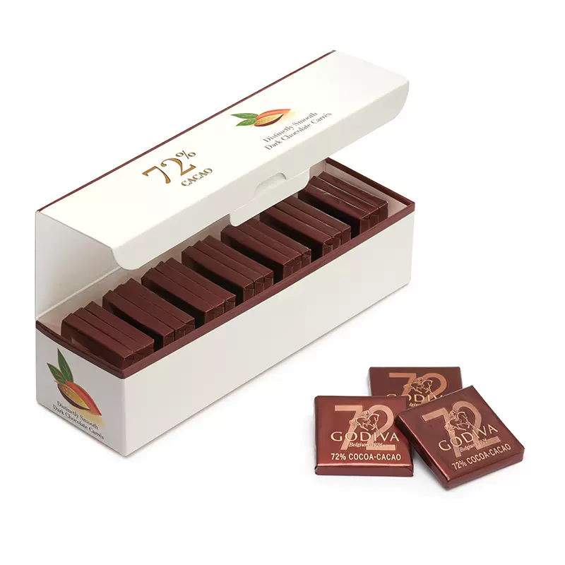 临期低价，GODIVA 歌帝梵 Pure系列72%可可黑巧克力/红宝石粉色巧克力 21片 