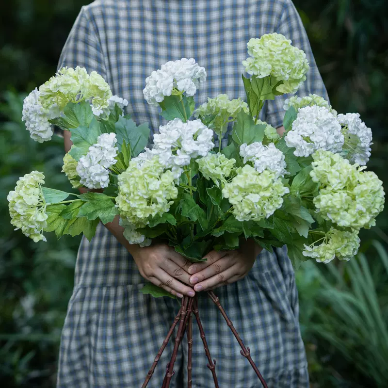 高档逼真手感保湿仿真绣球花客厅餐桌装饰无尽夏紫阳花假花八仙花