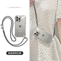 [Минималистская любовь] Четыре угловых отверстия для шнурка★С серой длинной верёвкой через плечо