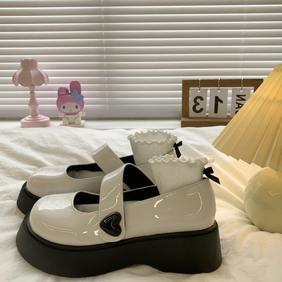 taobao agent White cute summer thin footwear English style platform, Japanese suitable with a skirt, British style