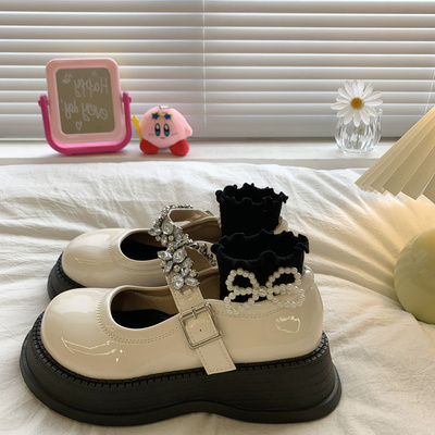 taobao agent White summer thin footwear platform English style, 2022 collection, British style, french style
