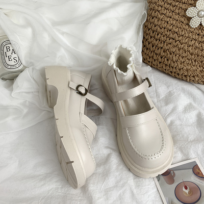 taobao agent White suitable with a skirt platform, summer Japanese footwear, french style, 2023