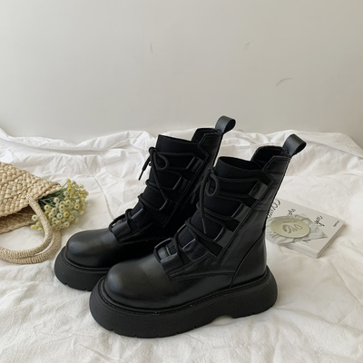 taobao agent Martens, retro train model, demi-season low boots English style platform, British style, 2022 collection