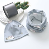 Тонкая детская шапка, шарф, хлопковый осенний ветрозащитный комплект, детская шапочка для новорожденных