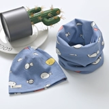 Тонкая детская шапка, шарф, хлопковый осенний ветрозащитный комплект, детская шапочка для новорожденных