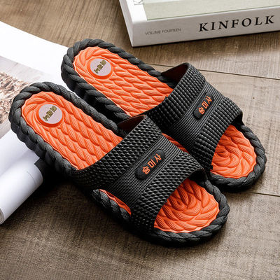 taobao agent Household slippers men wear summer comfortable indoor anti -skid bathroom bathing family couples cool slippers women's tide