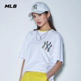 MLB Белая спортивная летняя футболка подходит для мужчин и женщин для влюбленных для отдыха, короткий рукав, оверсайз