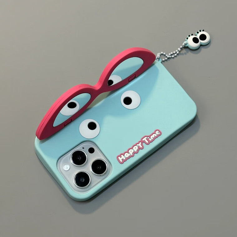 Funny Illustration Silicone Folio Flip Stand Heatsink – Pro/Plus/Max/Air – 17, 16, 15, 14, 13, 12 iPhone Case