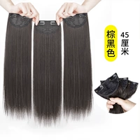 Три куски прямых волос-45 см [коричневый черный]