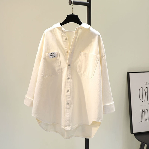 Осенняя рубашка, лонгслив, французский стиль, изысканный стиль, оверсайз