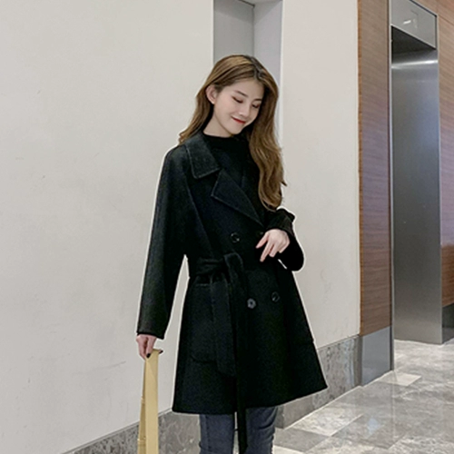 Элитный двусторонний кашемировый демисезонный плащ, шерстяное шерстяное пальто, 2023 года, подходит для подростков