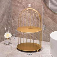 Golden Double -Layer Bird Cage рама хранения