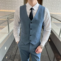 Синий жилет, штаны, галстук