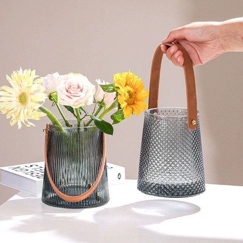 Современная простая портативная стеклянная ваза, светлая роскошная интернет-знаменитость, гидропонная ваза для цветов, украшение дома, украшения для гостиной