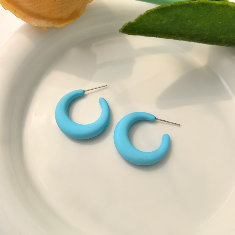 A pair of S925 silver needle light blue earrings