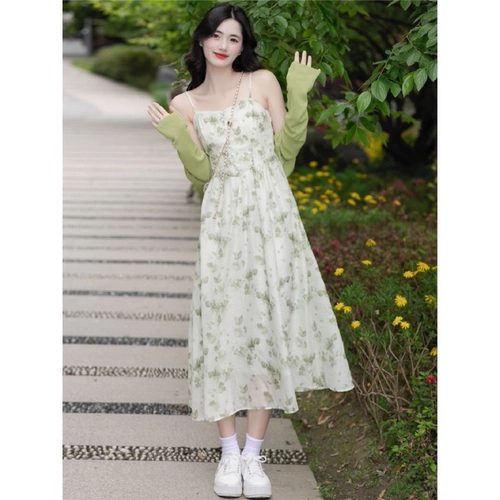 Летняя одежда для беременных, платье, осеннее летнее платье-комбинация, комплект для кормящих грудью, летняя юбка, городской стиль, цветочный принт