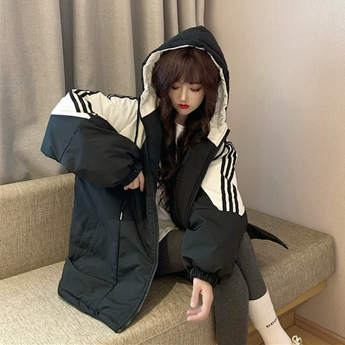 Tide, толстовка с капюшоном для отдыха, бейсбольная форма, зимняя куртка, стеганый пуховик с пухом, оверсайз, увеличенная толщина