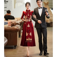 Бордовый, длинный, средней длины