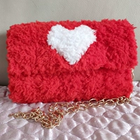 Бархатное красное белое сердце (материальный пакет)