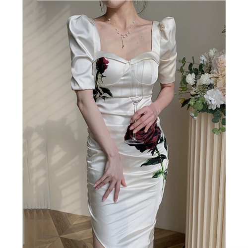 Сексуальное летнее платье, ретро ципао, в цветочек, китайский стиль