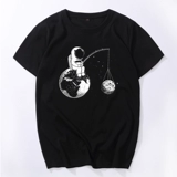 Tide, черный космонавт, футболка, коллекция 2023, короткий рукав, свободный крой