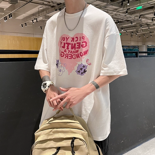 Летняя футболка с коротким рукавом для отдыха подходит для мужчин и женщин для влюбленных, сезон 2021, оверсайз