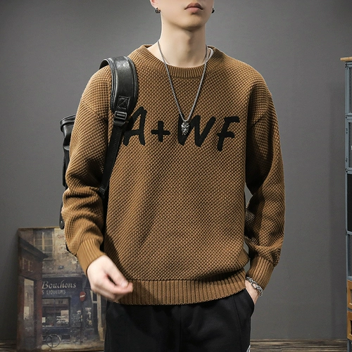 Весенний трикотажный ретро осенний свитер, оверсайз, увеличенная толщина