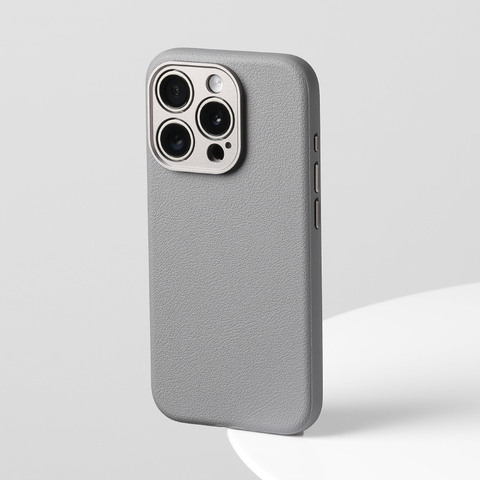 Balueus Genuine Leather Magsafe Metal Luxury 15, 15 Plus, 15 Pro, 15 Pro Max iPhone Case