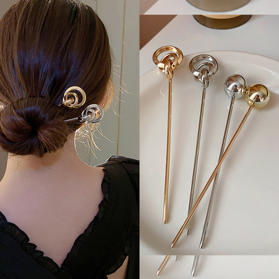 taobao agent Metal modern Chinese hairpin, universal advanced hair accessory, simple and elegant design, high-quality style