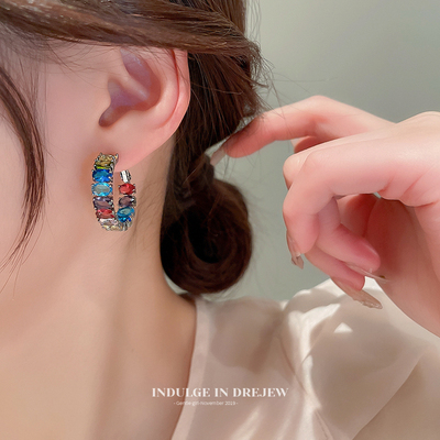 taobao agent Zirconium, summer fashionable advanced earrings, high-quality style