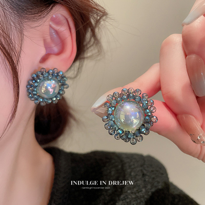 taobao agent Crystal earings, demi-season small design earrings