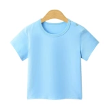 Детская хлопковая тонкая футболка с коротким рукавом, приятная телу цветная летняя одежда