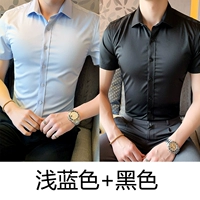 Синий черный комплект, короткий рукав