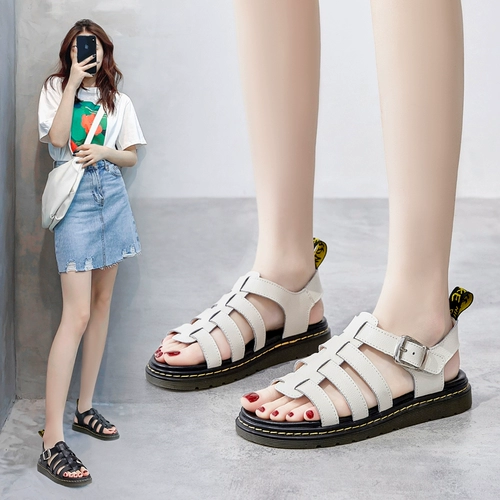 Летние универсальные сандалии, модная трендовая пляжная обувь, 2022, из натуральной кожи, городской стиль, мягкая подошва