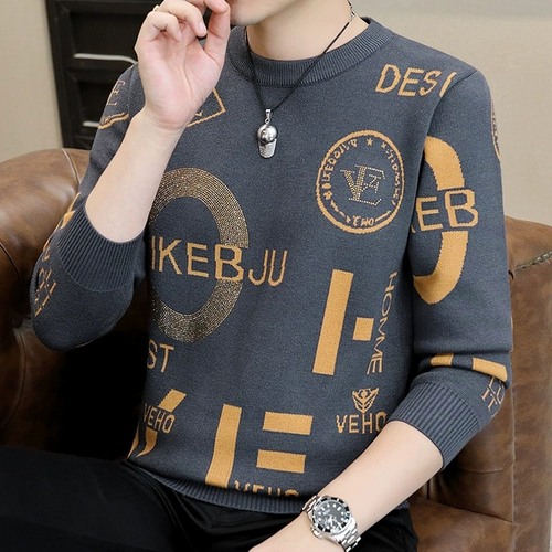 Демисезонный трендовый удерживающий тепло утепленный трикотажный приятный телу свитер, круглый воротник