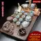 Hộ gia đình gốm Kung Fu bộ trà gỗ nguyên khối khay trà Chahai hoàn toàn tự động ấm trà bếp điện bàn trà tích hợp B bàn trà sắt sơn tĩnh điện Bàn trà điện