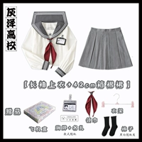 Лонгслив, шейный платок, вешалка, плиссированная юбка, 42см