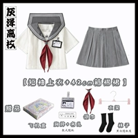 Шейный платок, вешалка, короткий рукав, плиссированная юбка, 42см