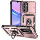 Black Sliding Camera Cover Kickstand Ring Textured Grip Phone Case for Samsung Galaxy A56