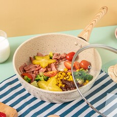 Дезинфекция одежды машина 麦饭石深煎锅不粘锅平底锅烘焙小炒锅家用一人食迷你煎炒锅单人号
