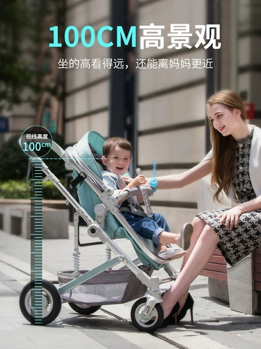 Складная коляска для новорожденных с фарой, тележка с сидением, можно сидеть и лежать, подходит для подростков