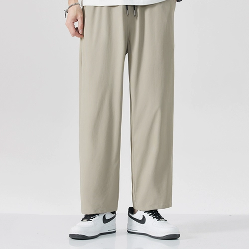 Шелковые летние быстросохнущие тонкие штаны для отдыха, свободный прямой крой