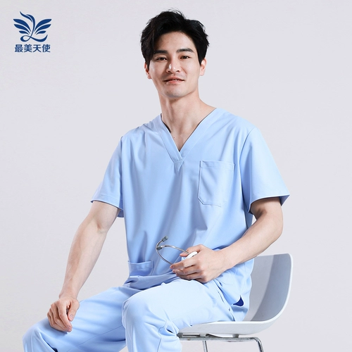 Униформа врача, униформа медсестры, хлопковый лонгслив, короткий рукав, делается под заказ, в корейском стиле