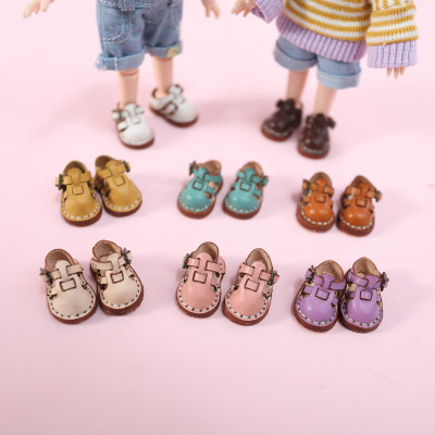 taobao agent OB11 baby shoe baby handmade cowhide shoes sandals Holala shoes P9 vegetarian 1/12 point BJD baby