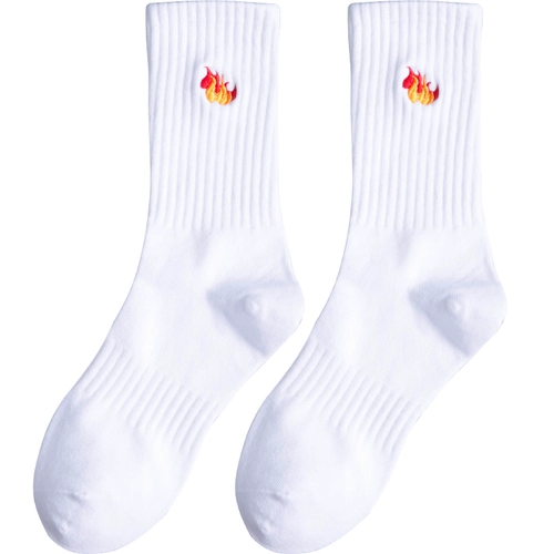 Tide, мужские демисезонные хлопковые дезодорированные белые спортивные носки, средней длины, впитывают пот и запах, высокая талия